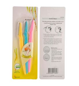 Rostfritt stålblad 3 stycken Set ansiktsögonbryn hårborttagare rakapparat trimmer shaper rakappsmakeup verktyg6513312