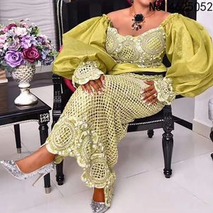 African Dresses For Women Traditional Ankara Outfits Puff Sleeve Bodycon Dress Party Evening Gowns Boubou Dubai Vestidos 240109