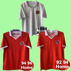 1994 1996 Schweiz Mens Retro Soccer Jerseys Ohrel Sforza Chapuisat Home Red Away Football Shirt