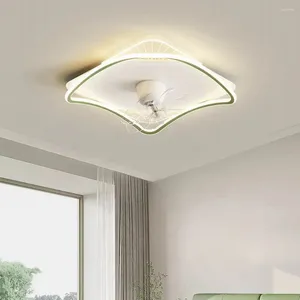 Wohnzimmer LED Modern Nordischer Stil Quadratischer minimalistischer drehbarer Deckenventilator mit Licht für Schlafzimmer Acryl Deckenleuchte