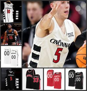 Cincinnati Bearcats Basquete Jersey Trevon Scott Landers Nolley II Rob Phinisee John Newman III Josh Reed Simas Lukosius Personalizado Cincinnati Jerseys