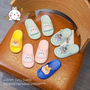 Jeans Pink Rabbit Children's Slipers Summer Nonslip Bath Cartoon Hushåll Barn Bunny Slipper för tonårsflickor och pojkar tofflor