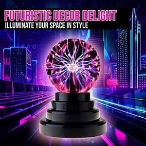 1pc Magical Plasma Ball Lamp, 3 Inch Touch Sensitive Sphere Globe Toy For Parties Decorations