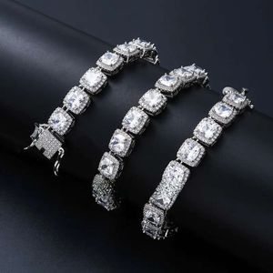 Necklace Moissanite European and American New High-quality Hip Hop Men Iced Out Diamond 10mm Square CZ Diamonds Necklace Hip Hop Bling Chain Eternity