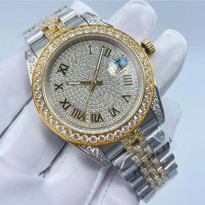 classic 2 Style Premium quality Full drilling Men's Wristwatches 41mm diamond bezel sapphire Luminous Auto Date Two tones eta 2813 Mechnaical Automatic mens watches