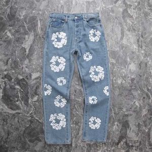Pantaloni High Street Jeans Stampa di alta qualità 1 da uomo e da donna vintage 1OV39