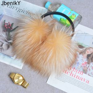 Inverno de luxo feminino quente pele real earmuffs meninas earlap ultra grande natural earmuff moda senhoras pelúcia earmuff 240108