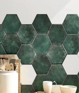 Retro verde escuro hexagonal telhas banheiro restaurante hexágono piso cozinha parede tile6827090