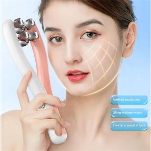 Electric Roller Massager Face Slimming Double Care Massager Face Lift V Skin Chin Tool Up Belt Shaped V1M1 240108