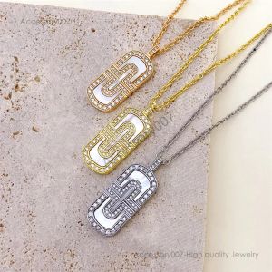 collar de joyería de diseño collar de lujo collares para mujer joyería de diseño mujer clip de papel en forma de oro rosa de 18 quilates cadenas de diamantes de plata diseñadores de joyas
