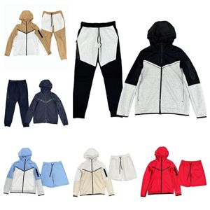 Teknisk fleece hoodie spårdräkt byxa mens jacka cardigan huva blixtlås bomull långärmad sportbyxor jogger byxor spårar bottnar techfleece man joggarare