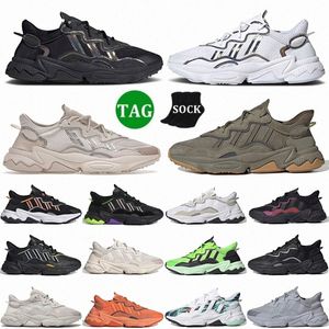 оригиналы объявлений Trace Cargo Original Shoes ozweego Triple Cloud Мужчины женщины Белый Черный Переливающийся Бледно-телесный Кожаная платформа Legacy Зеленый Серый Running sh U8sB#