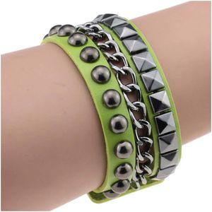 Bangle Stage Wear Dance Accessories Layered Leather Studded Bracelet Men Women Punk Band Rock Bangle Goth Jewelry Cosplay Emo Gothic Oth2D