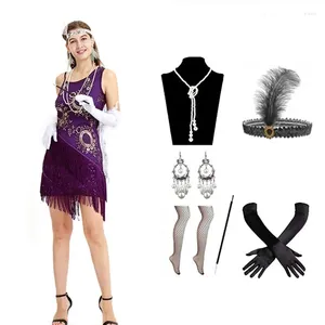 Повседневные платья Wepbel, сексуальное облегающее платье, женское платье без рукавов 1920 года, винтажное платье-футляр с мини-пайетками, латинский танец, Гэтсби, приталенный мяч с кисточками