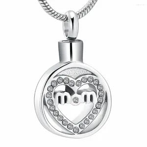 Pendant Necklaces Hollow Heart Cremation Ashes For Human Holder Memorial Urns Necklace Mom Stainless Steel Jewelry