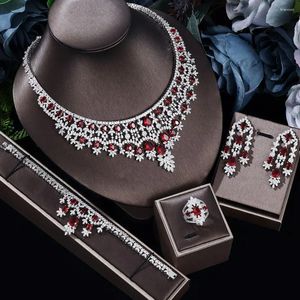 Necklace Earrings Set 2024 4pcs Bridal Zirconia Full For Women Fashion Dubai Nigeria CZ Crystal Birde Wedding Jewelry