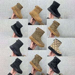 2024 Lyxdesigner Monolith Shiny Leather Boots Women Ankle Boot Naked Boots Cruise Wool Boots Enkla tjock Sole Casual Warm Non-Slip Slitesistent Snow Boots