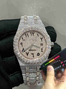 Designer Watchmited Sale Custom rein handgefasste Moissanit-Diamanten können die Diamantprüfung bestehen, Saphirglas OriginalYRU0