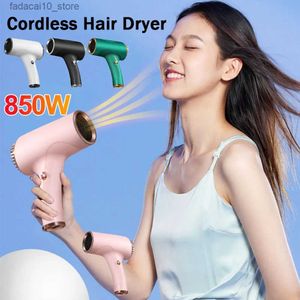 Hair Dryers 2600mAh Cordless Anion Blow Dryer Portable 40/500W USB Rechargeable Powerful 2 Gears for Household Travel Salon Q240110