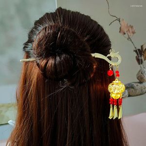 Grampos de cabelo com luz led lanterna, bastões de cabelo para mulheres, borla, grampo de cabelo, estilo chinês, pássaro, menina, clipe de joias