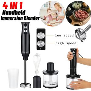 Electric Stick Hand Blender 4 I 1 Handheld Mixer 500W 500 ml rostfritt stål Blad Vegetabiliskt kött nedsänkningsägg Visp Juicer 240109