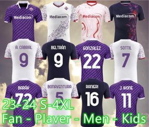 23-24 koszulki piłkarskie J. Ikone 2023 2024 Castrovilli Fiorentina Erick Florence Jersey ACF Jovic A. Cabral Milenkovic C.Kouame Sottil Men Kit Kit Football Shirt Maglia