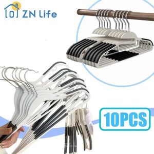 Household Non-marking Non-slip Plastic Hanger Anti-shoulder Angle Multifunctional Clothes Hangers Rubber Anti-Slip Clothes Rack 240108