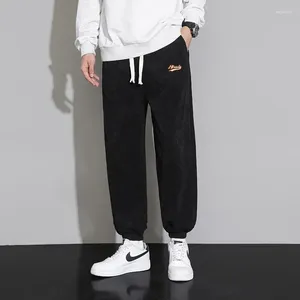 Pantaloni da uomo Nove Punti Fascio Sciolto Piede Anti-rughe Stiratura Senza Sport Casual Pantaloni Lunghi Della Tuta Spessa Gioventù Autunno E Inverno