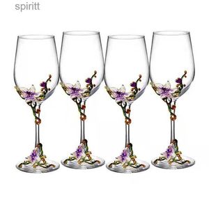 Wine Glasses Creative Enamel Crystal Goblet Glasses for Champagne Glass Luxury Glass Cups Glasses of Wine Wineglass Vintage Drinking Cup Set YQ240105
