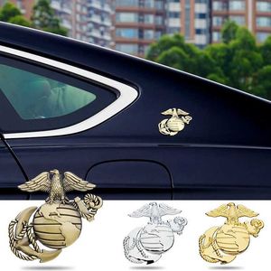 Adesivo per auto USMC in metallo 3D Emblema del Corpo dei Marines degli Stati Uniti Hawk Distintivo militare Parafango posteriore Tronco Testa Finestra Accessori per cofano Moto