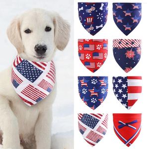 Hundkläder Pet Scarf American Flag Triangular Cat and Independence Day