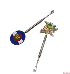 Neueste Dabber-Werkzeuge, Zerstäuber, 120 mm, silbernes Metall-Dab-Glas, Räucherwerkzeug für Wachs oder trockene Kräuter, Verdampferstift, Titannagel mit Cartoon5001924