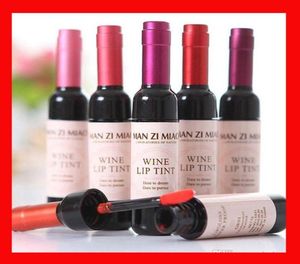 6 Renk Kırmızı Şarap Şişesi Ruj Dövme Dosyalı Mat Ruj Dudak Gloss Giymesi Kolay Su geçirmez yapışmaz renk tonu sıvı4061924