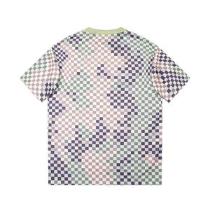 春の夏パリ24SSモザイクフロントレター刺繍ロゴバックパールティーファッションメンズ半袖TシャツカジュアルコットンデザイナーTシャツ0109