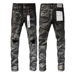 Mens Jeans Roxo Skinny Vintage Distress Rasgado Jeans Destruído Stretch Biker Denim Preto Calças Slim para Homens Jean Buracos Graffiti 50 estilos Tamanho Grande 38 40