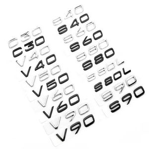 3D ABS -bilstambrev för Volvo C30 V40 V50 V60 V90 S40 S60 S80 S90 XC40 XC60 XC90 Emblem Badge Sticker Accessories