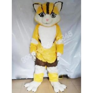 Cute Yellow Husky Fox Mascot Costumes Christmas Cartoon Character Outfit Suit Character Carnival Xmas Halloween Adults Size Birthday Party Outdoor Outfit