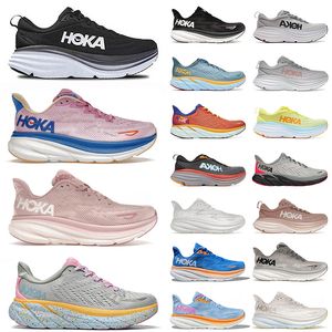 2024 Ny plattform Hoka Running Shoes For Mens Women Hokas Cliton 9 Bondi 8 Black White Vinta Athletic Snekaers Outdoor Jogging Runners 36-47