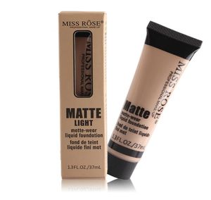 MISS ROSE Fondotinta liquido opaco leggero Mattewear Base per trucco nutriente 37ML Prodotto per il trucco professionale del viso1096044