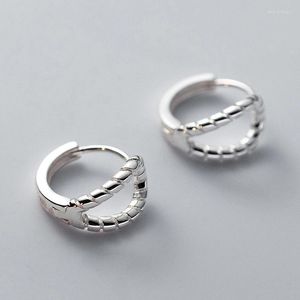 Hoopörhängen Fashionabla och enkel ihålig vridning 925 Sterling Silver Women's Personalized Piercing Party Jewelry Gift