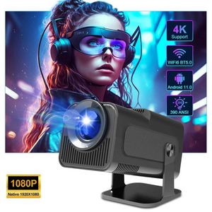 Projectors FGHGF 4K Android 11 Projector Native 1080P 300 Ansi HY320 Dual Wifi6 BT5.0 1920*1080P Portable Home Cinema Upgrade HY300 VersionL240105