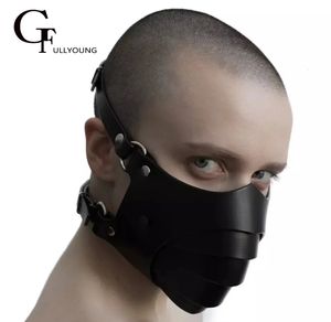 BDSM Eye Mask Sex Bondage Couples Leather Harness Fetish Wearble Costumes for Women Men Cosplay Toys Face Masks Adult Games 240109