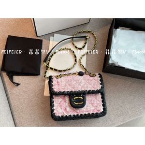 Designers bag Xiaoxiangjia Woolen Tofu Bag Coarse Woven Woolen Tofu Bag Cross Shoulder Chain chanellyBag