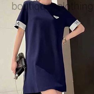 Designer Women's Casual Dresses Popular Design A-line Skirt for Women's Aging Reduction Fashion Round Neck Short sleeved T-shirt Skirt