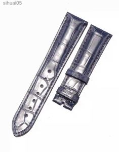 Echtes kleines Krokodilarmband, 22 mm berühmtes Luxusmarkenarmband, geeignet für Omega Butterfly Fly Strap, Originalarmband, Herren und Damen YQ240107