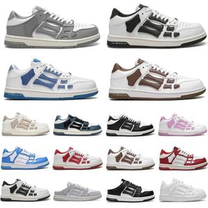 Basquete Designer Skel Top Sapatos Baixos Sapatos Atléticos Skelet Bones Runner Mulheres Homens Retro Sapatilhas Couro Genuíno Lace Up Trainer Shoe 5531ess