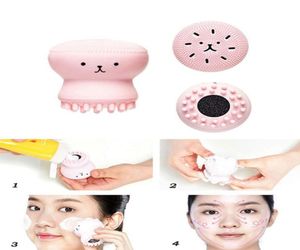 1 pz carino polpo detergente per il viso lavaggio a mano esfoliante rosa pennello tampone di pulizia detergente viso SPA pelle strumento6151745