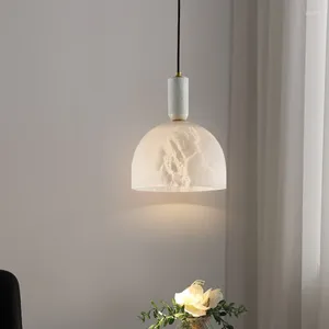 Pendant Lamps Nordic Dining Room Modern Creativity Brass Spanish Marble Lamp Bar Island Table Bedside Single Head Small Chandelier