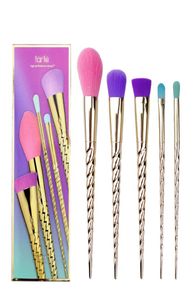 Filo Set di pennelli per trucco colorato Fondotinta in polvere Ombretto Pennelli per trucco Cosmetico Strumento per trucco di bellezza 5 pezzi RRA15554641506