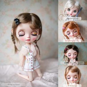 Doll Girl Double Tail Imitation Mohair 910 tum BJD Tillbehör Diy Gift for Girls 240108